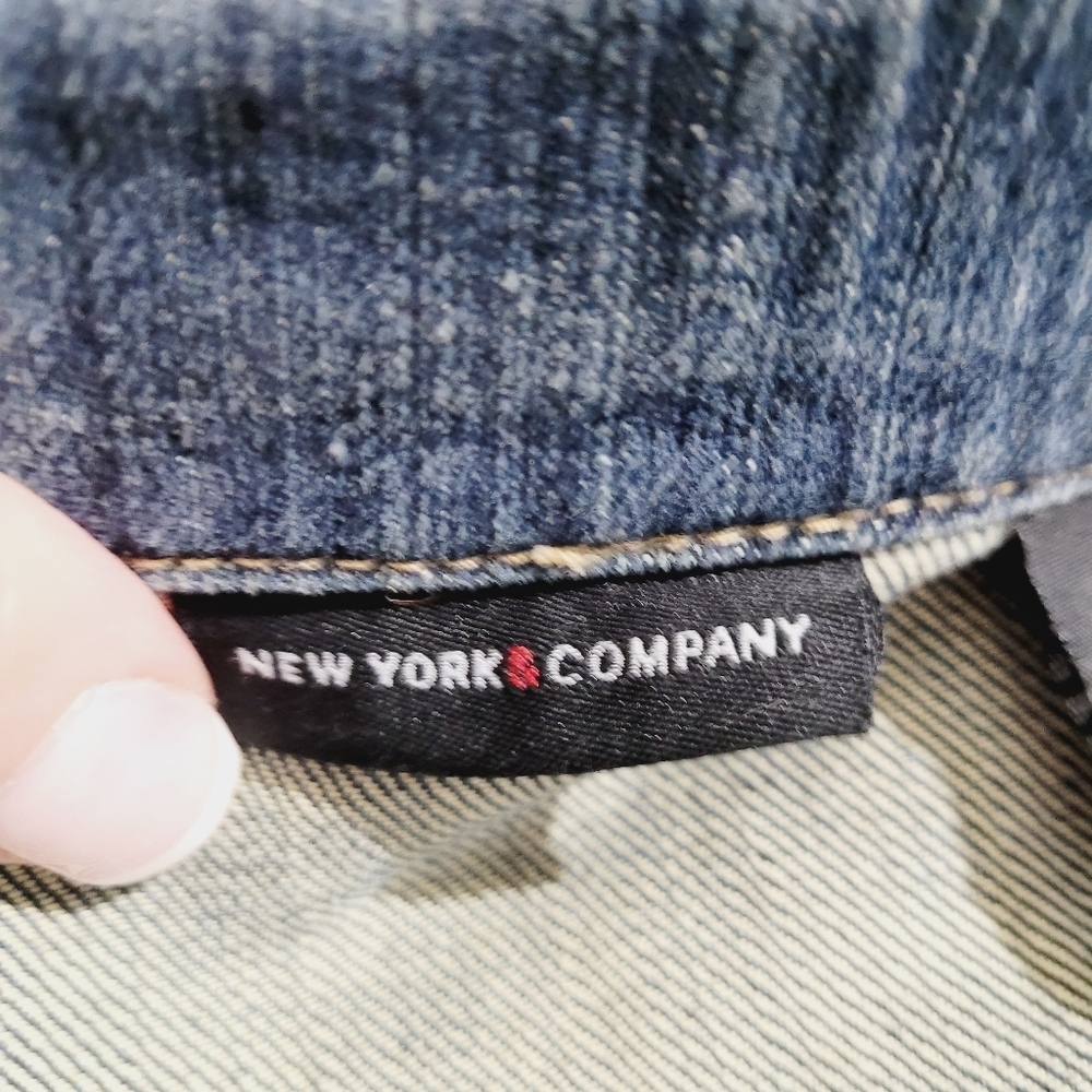 New York And Co Women’s Stretch Denim Jacket Size 4 Blue Classic Fitted Jean - Picture 11 of 14